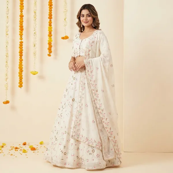 White_Khadi_Cotton_Lehenga_Set_For_Women_(LEHENGA+BLOUSE+DUPATTA)