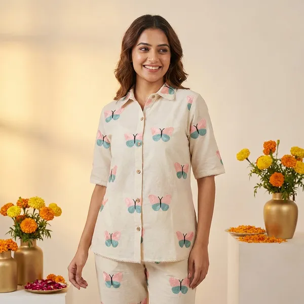 Butterfly_Motif_Handcrafted_Khadi_Cotton_Co-Ord_Set_–_Ivory