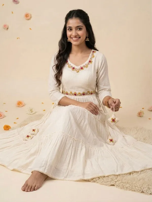 OFF_White_Khadi_Cotton_Anarkali_style_kurti