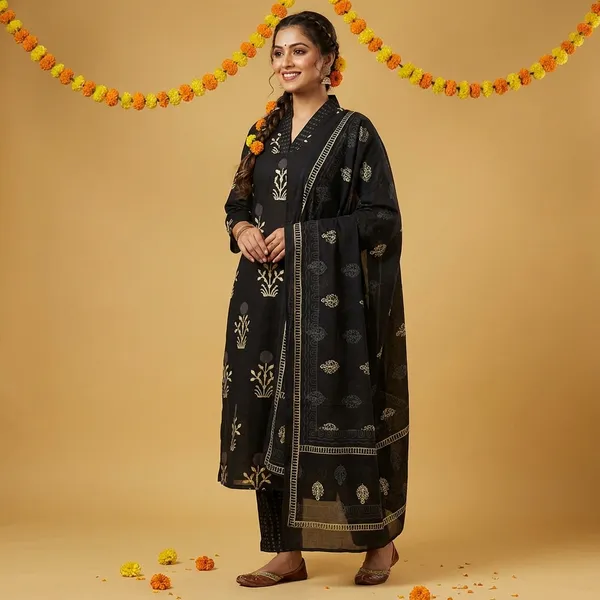 Black_Mul_Cotton_Suit_Set_For_Women-(KURTI_+_PANT_+_DUPATTA)