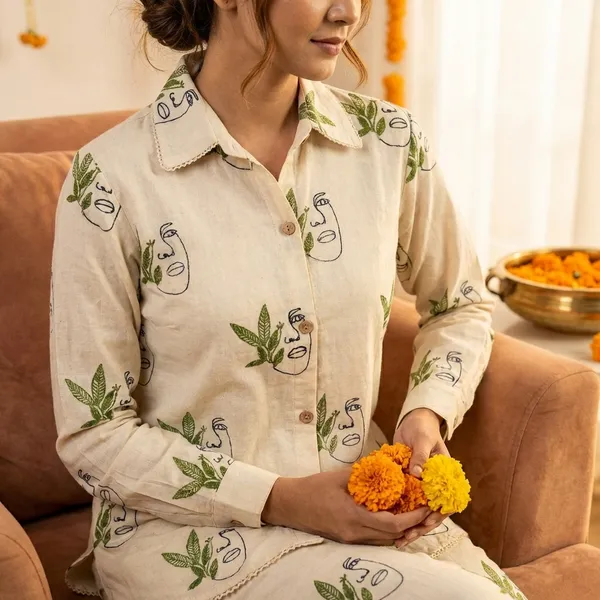 White_Khadi_Cotton_Co-Ord_Set_For_Women