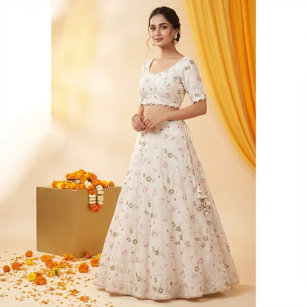 White_Khadi_Cotton_Lehenga_Set_For_Women_(LEHENGA+BLOUSE+DUPATTA)