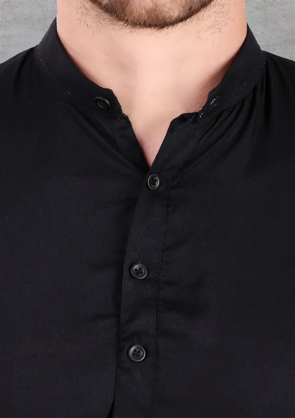Black_Cotton_Kurta_Pajama_Set_For_Men
