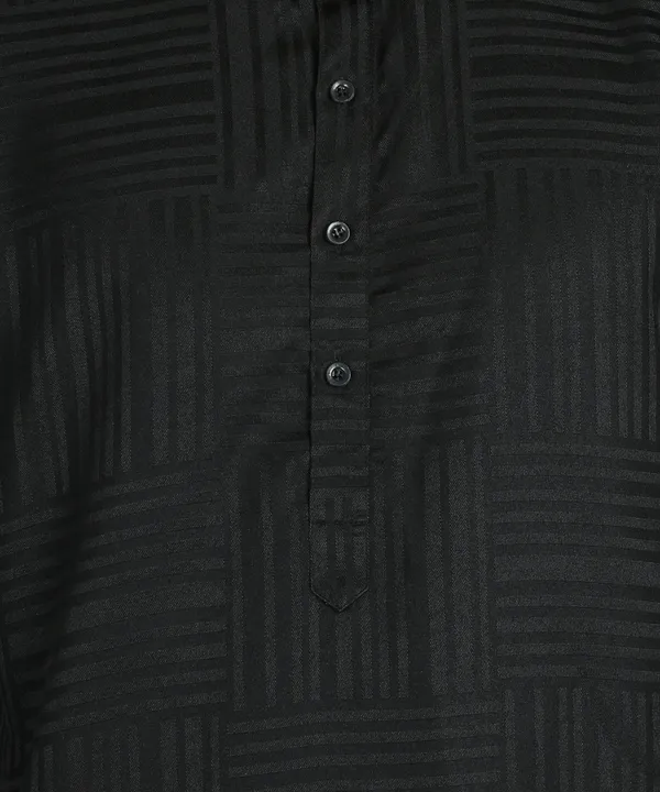 Black_Cotton_Kurta_Pajama_Set_For_Men