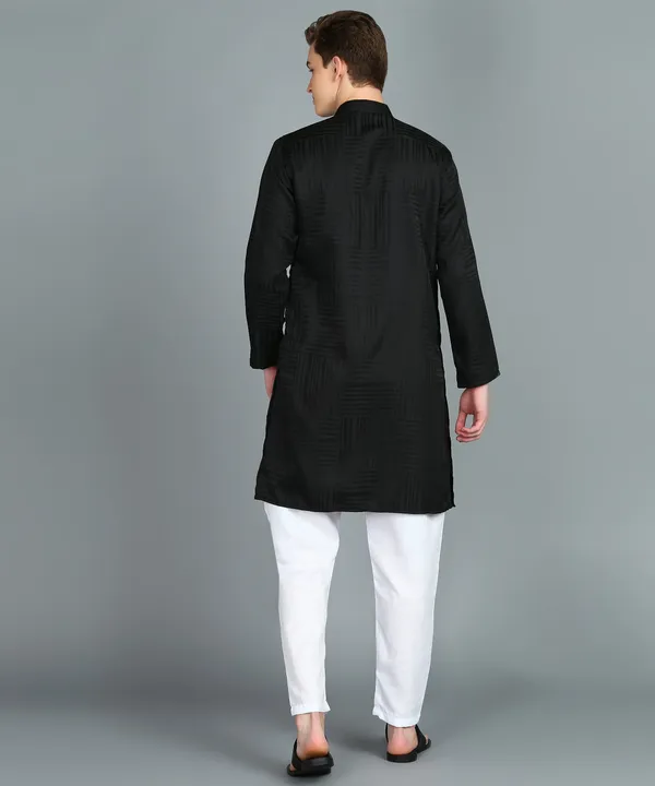 Black_Cotton_Kurta_Pajama_Set_For_Men