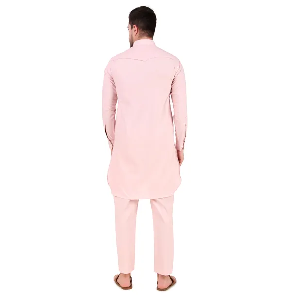Pink_Cotton_Pathani_Suit_Kurta_Pajama_Set_For_Men