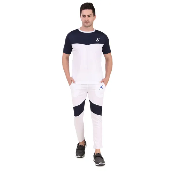 White_Polyester_T_Shirt_And_Lower_Set_For_Men