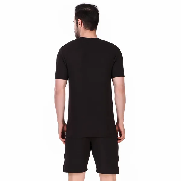 Black_Polyester_T_Shirt_And_Shorts_Set_For_Men