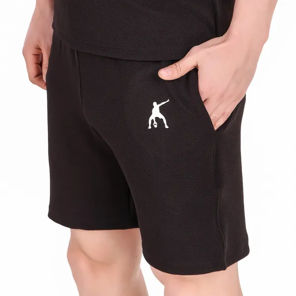 Black_Polyester_T_Shirt_And_Shorts_Set_For_Men