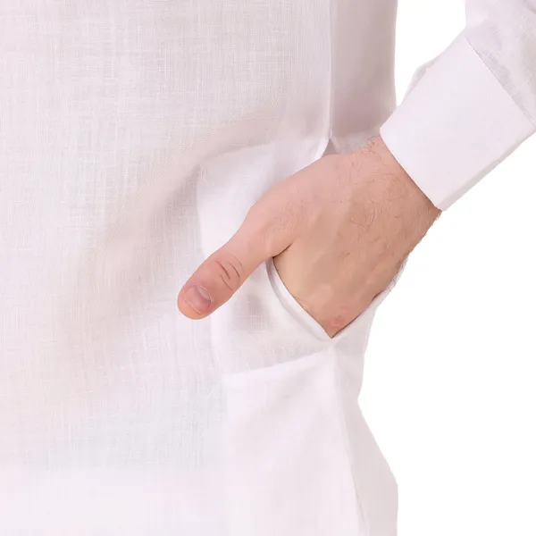White_Cotton_Pathani_Suit_Kurta_Pajama_Set_For_Men