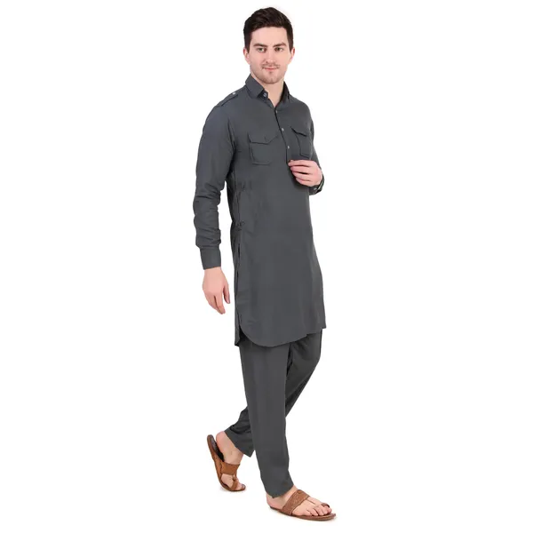 Grey_Cotton_Pathani_Suit_Kurta_Pajama_Set_For_Men