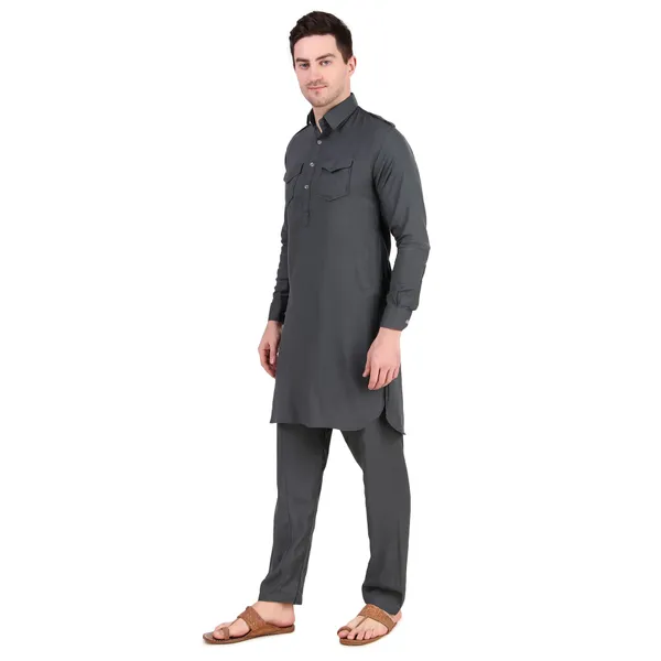 Grey_Cotton_Pathani_Suit_Kurta_Pajama_Set_For_Men