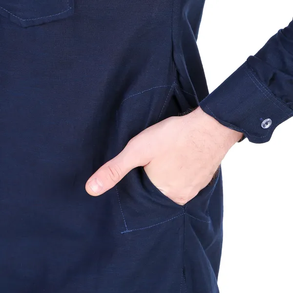 Blue_Cotton_Pathani_Suit_Kurta_Pajama_Set_For_Men