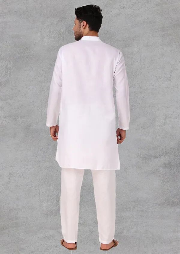 White_Cotton_Kurta_Pajama_Set_For_Men