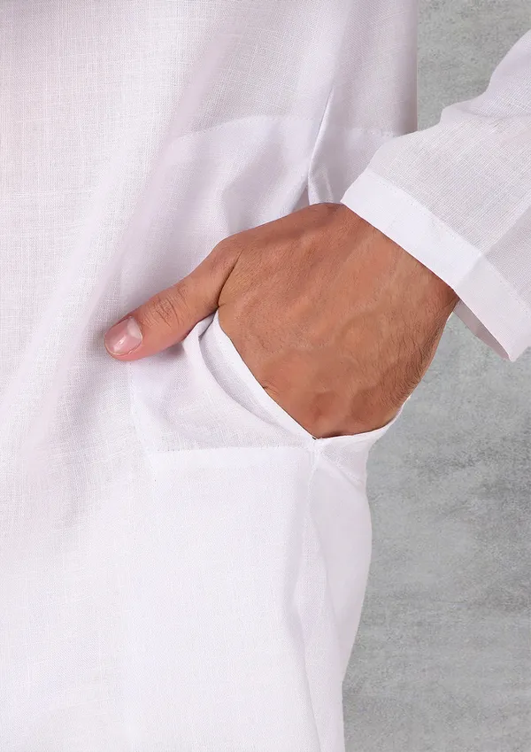 White_Cotton_Kurta_Pajama_Set_For_Men