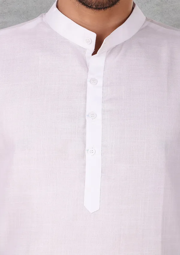 White_Cotton_Kurta_Pajama_Set_For_Men