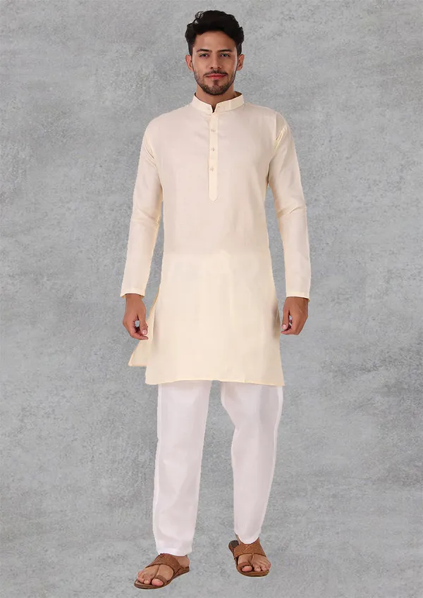 Beige_Cotton_Kurta_Pajama_Set_For_Men