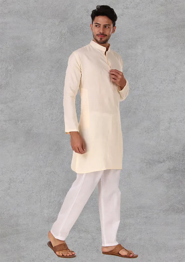 Beige_Cotton_Kurta_Pajama_Set_For_Men