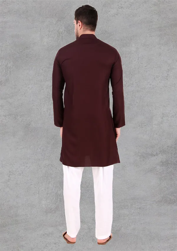 Brown_Cotton_Kurta_Pajama_Set_For_Men