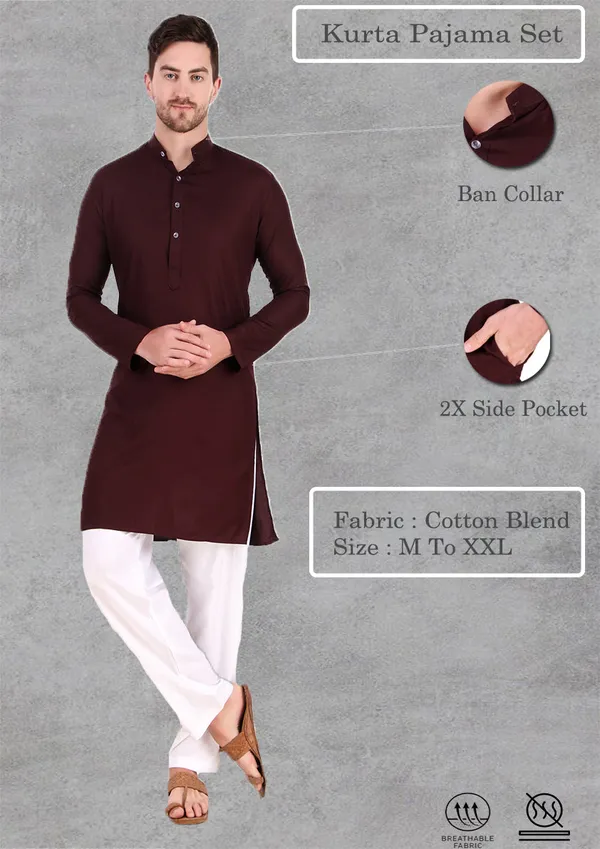 Brown_Cotton_Kurta_Pajama_Set_For_Men