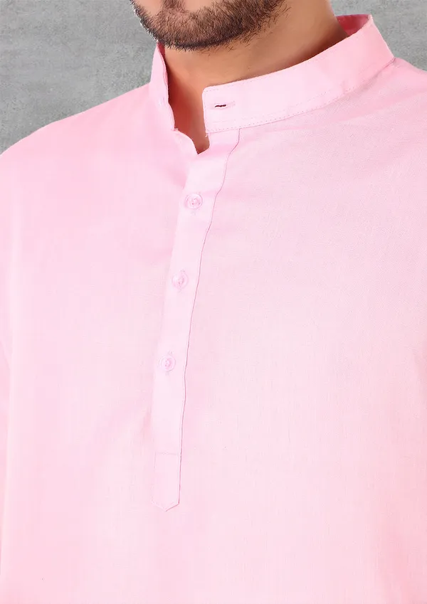 Pink_Cotton_Kurta_Pajama_Set_For_Men