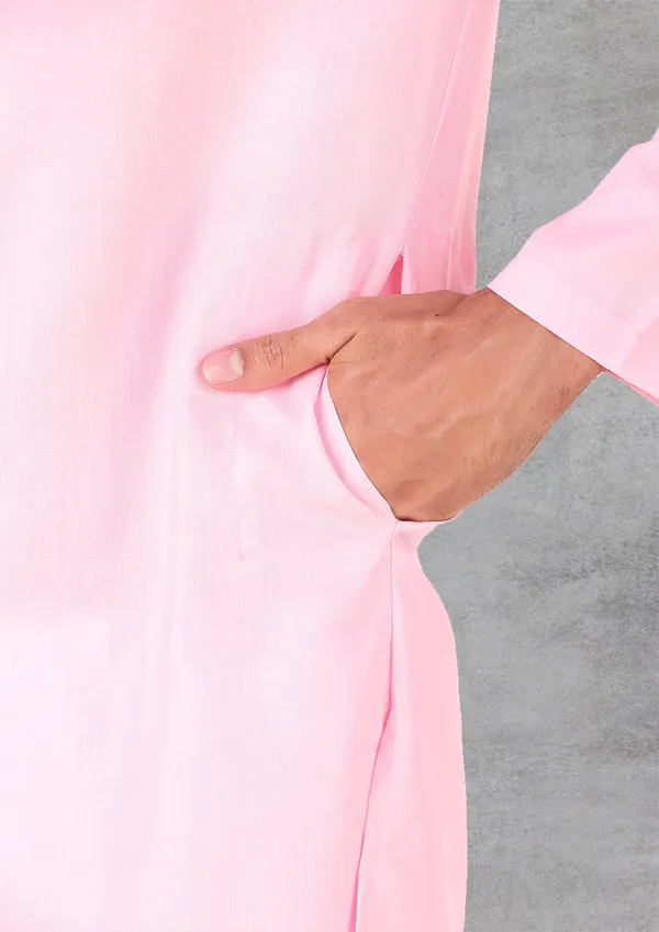 Pink_Cotton_Kurta_Pajama_Set_For_Men