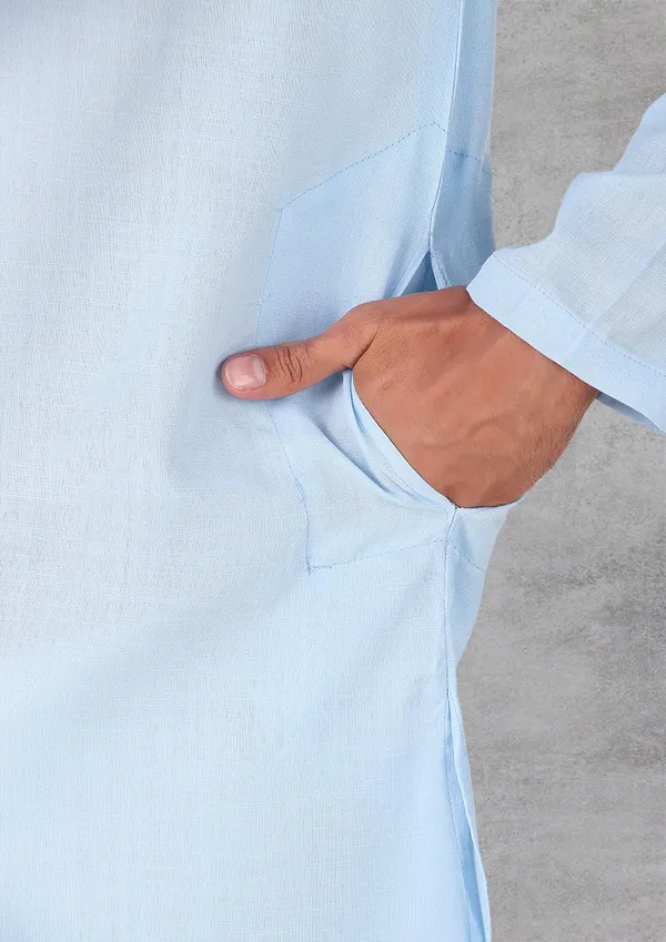 Sky_Blue_Cotton_Kurta_Pajama_Set_For_Men