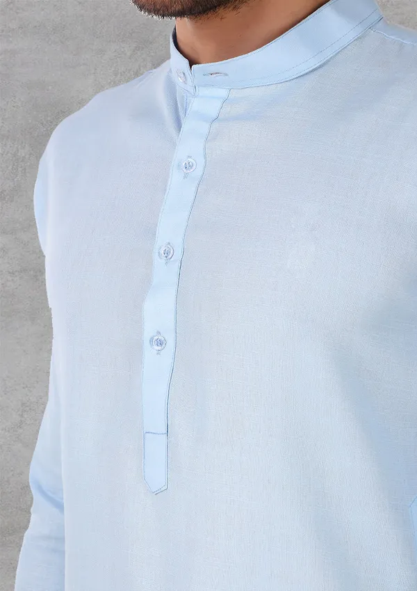 Sky_Blue_Cotton_Kurta_Pajama_Set_For_Men