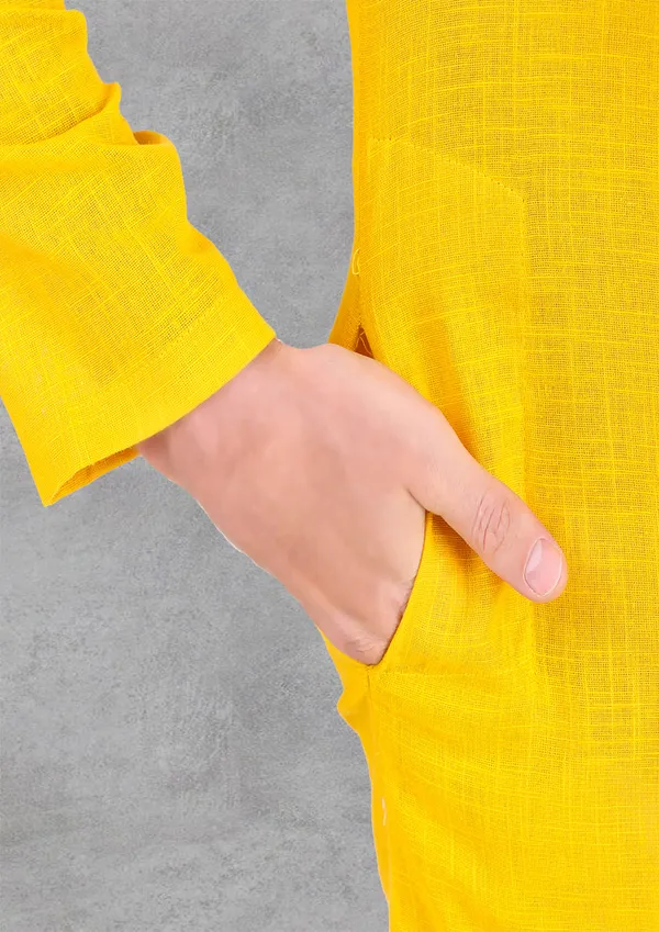 Yellow_Cotton_Kurta_Pajama_Set_For_Men