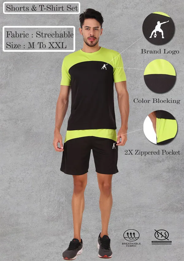Neon_Black_Polyester_T_Shirt_And_Shorts_Set_For_Men