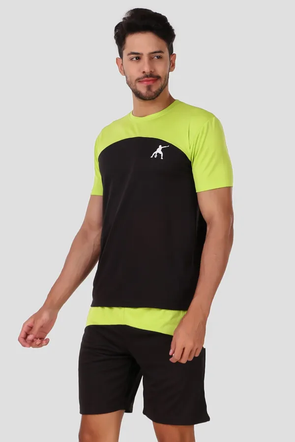 Neon_Black_Polyester_T_Shirt_And_Shorts_Set_For_Men