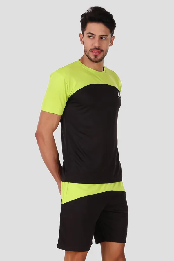 Neon_Black_Polyester_T_Shirt_And_Shorts_Set_For_Men