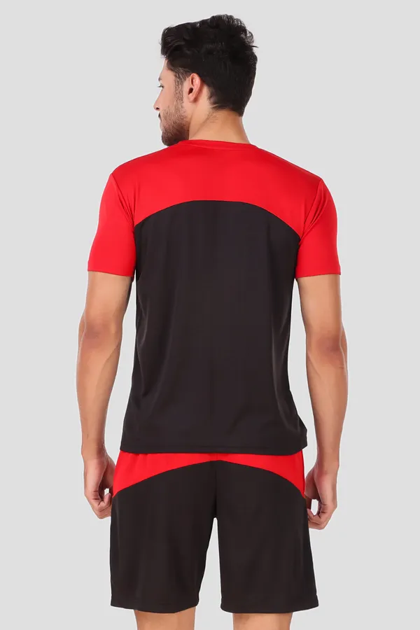 Black_Polyester_T_Shirt_And_Shorts_Set_For_Men