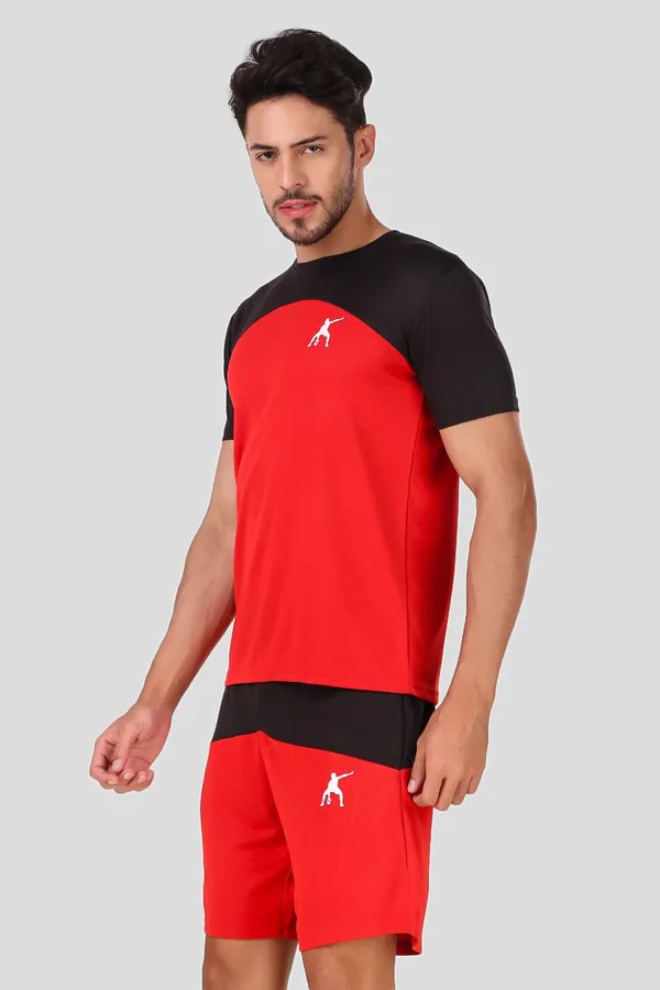 Black_Polyester_T_Shirt_And_Shorts_Set_For_Men