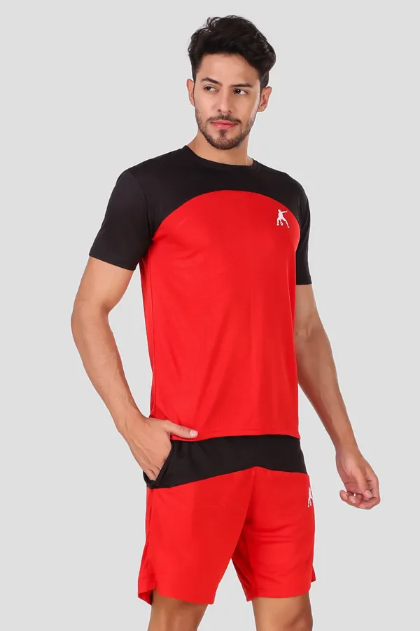 Black_Polyester_T_Shirt_And_Shorts_Set_For_Men