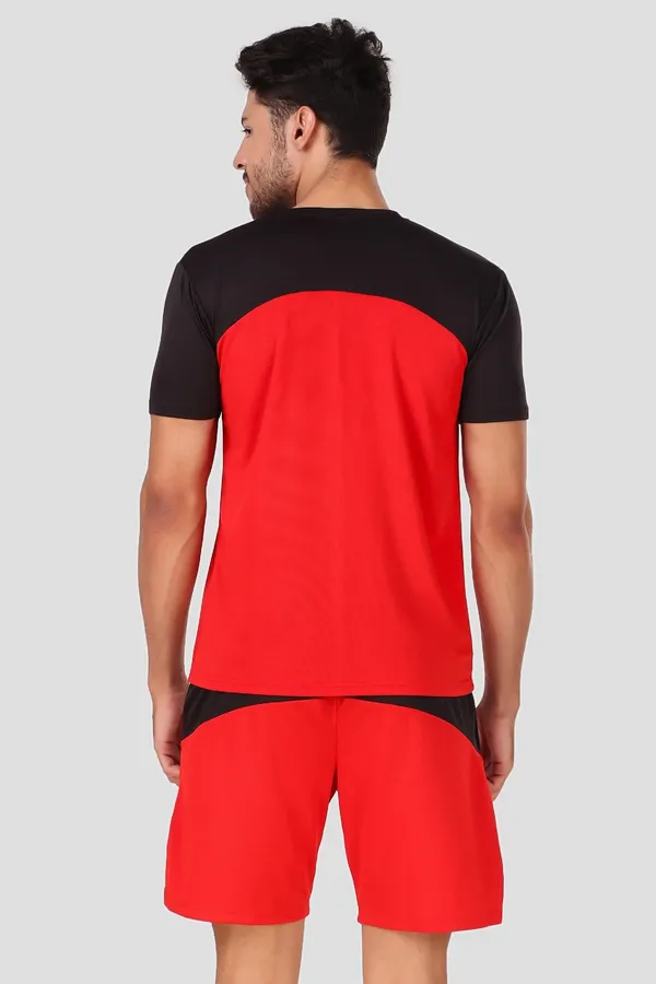 Black_Polyester_T_Shirt_And_Shorts_Set_For_Men