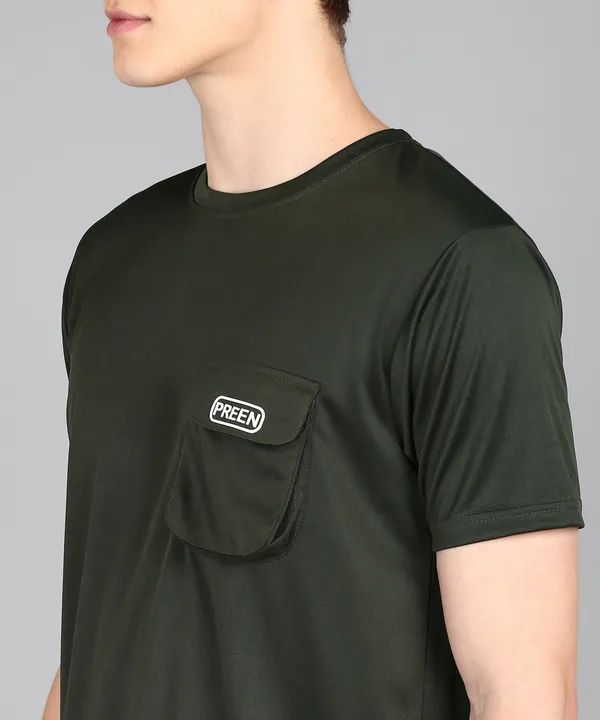 Mehendi_Green_Polyester_T_Shirt_And_Lower_Set_For_Men
