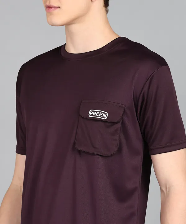 Maroon_Polyester_T_Shirt_And_Lower_Set_For_Men