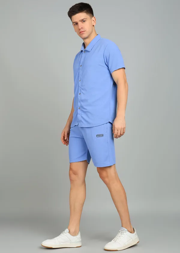 Blue_Polyester_Shorts_And_Shirt_Co_Ord_Set_For_Men