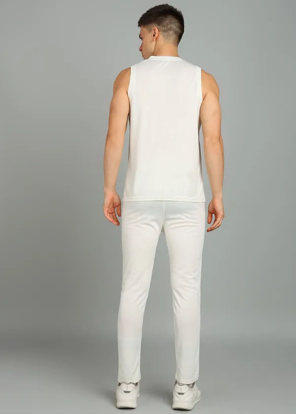 White_Polyester_Sleeveless_T_Shirt_And_Lower_Set_For_Men