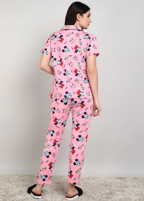 Blue_Polyester_Shirt_Pajama_Set_For_Women