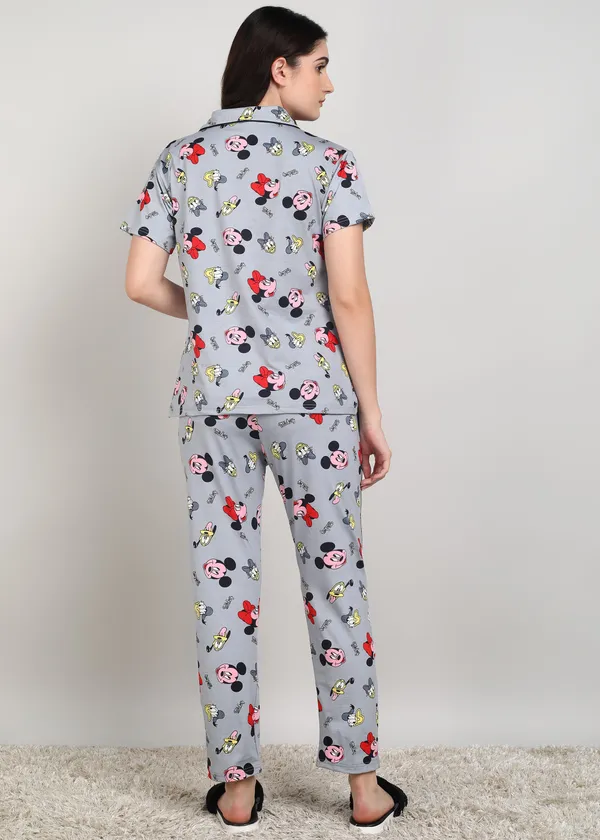 Blue_Polyester_Shirt_Pajama_Set_For_Women
