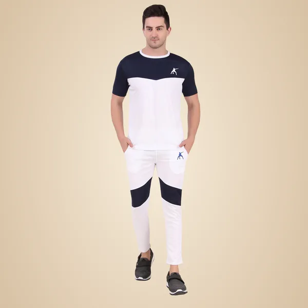 White_Polyester_T_Shirt_And_Lower_Set_For_Men
