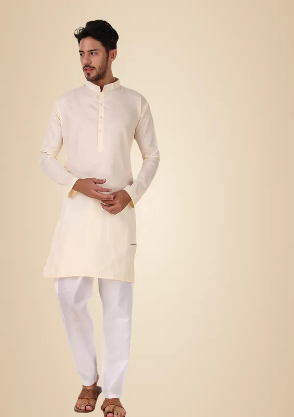Beige_Cotton_Kurta_Pajama_Set_For_Men