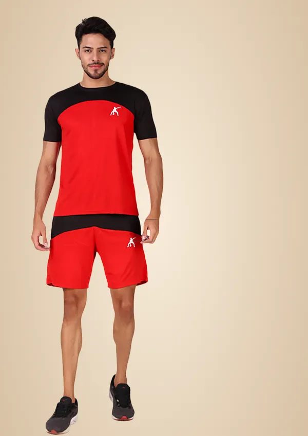 Black_Polyester_T_Shirt_And_Shorts_Set_For_Men