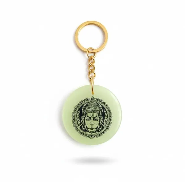 Green_Resin_Keychain_With_Spiritual_Design