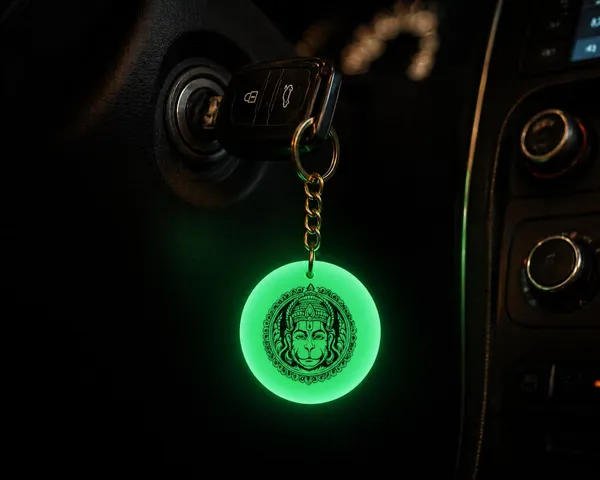 Green_Resin_Keychain_With_Spiritual_Design