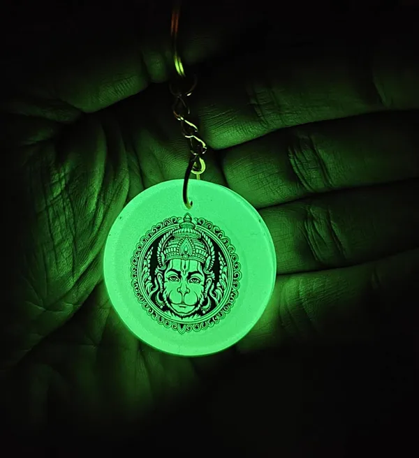Green_Resin_Keychain_With_Spiritual_Design