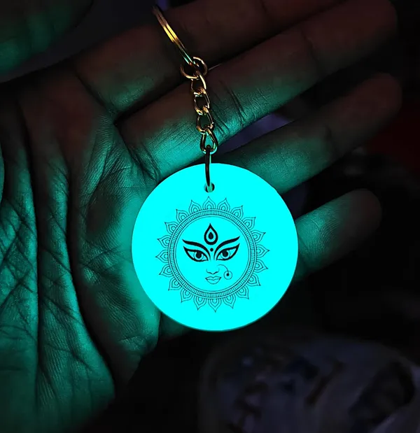Blue_Resin_Keychain_With_Spiritual_Design