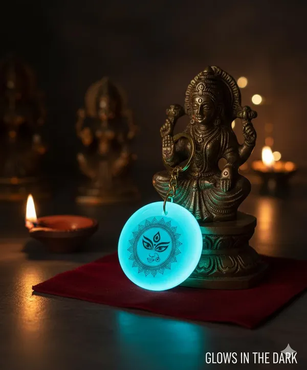 Blue_Resin_Keychain_With_Spiritual_Design